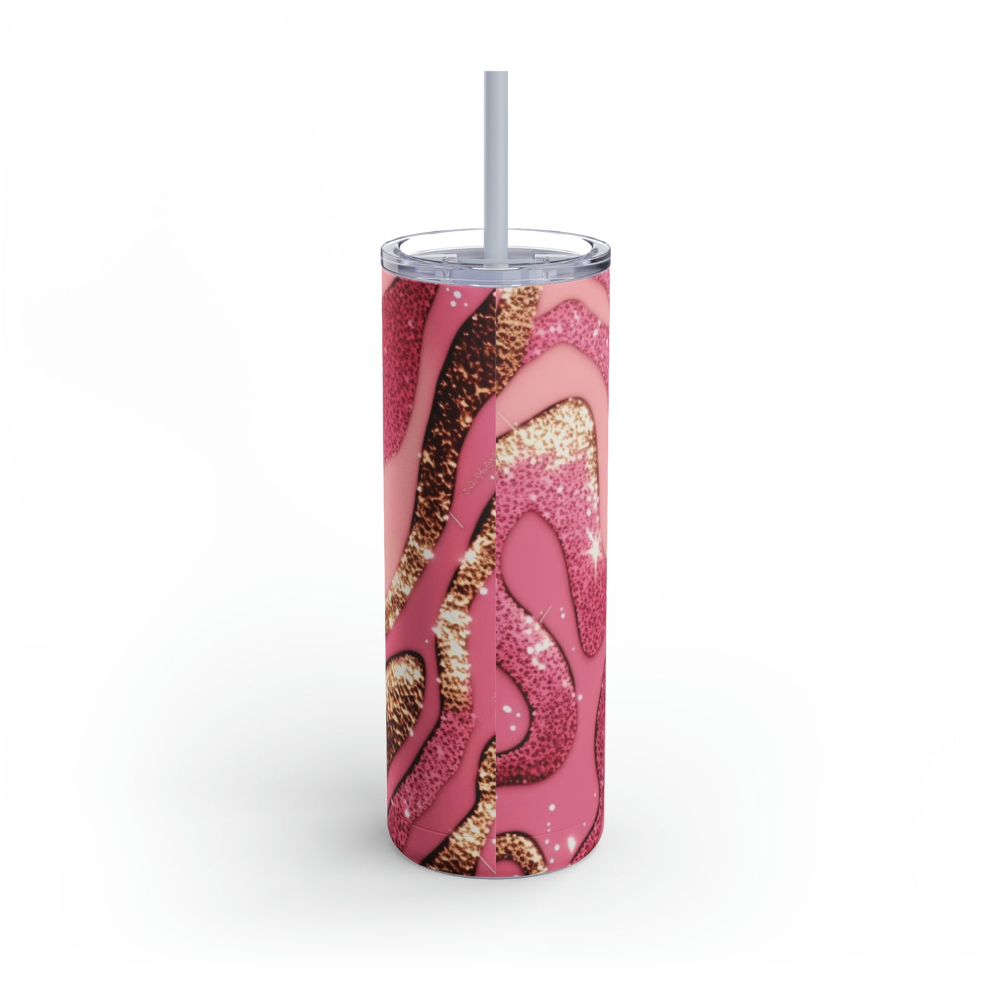 Glitter Pink Animal Maars Maker Skinny Matte Tumbler, 20oz