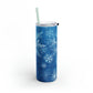 Sky Blue Snowflakes Maars Maker Skinny Matte Tumbler, 20oz