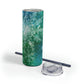 Emerald Green Snowflakes Maars Maker Skinny Matte Tumbler, 20oz