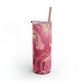 Glitter Pink Animal Maars Maker Skinny Matte Tumbler, 20oz