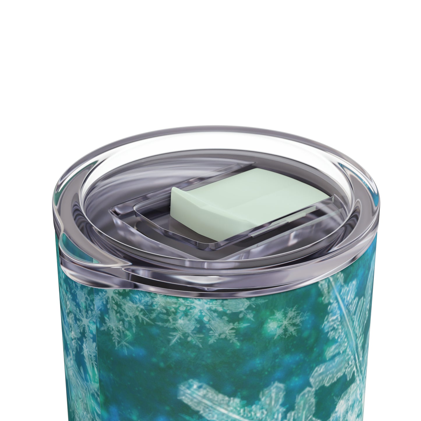 Emerald Green Snowflakes Maars Maker Skinny Matte Tumbler, 20oz
