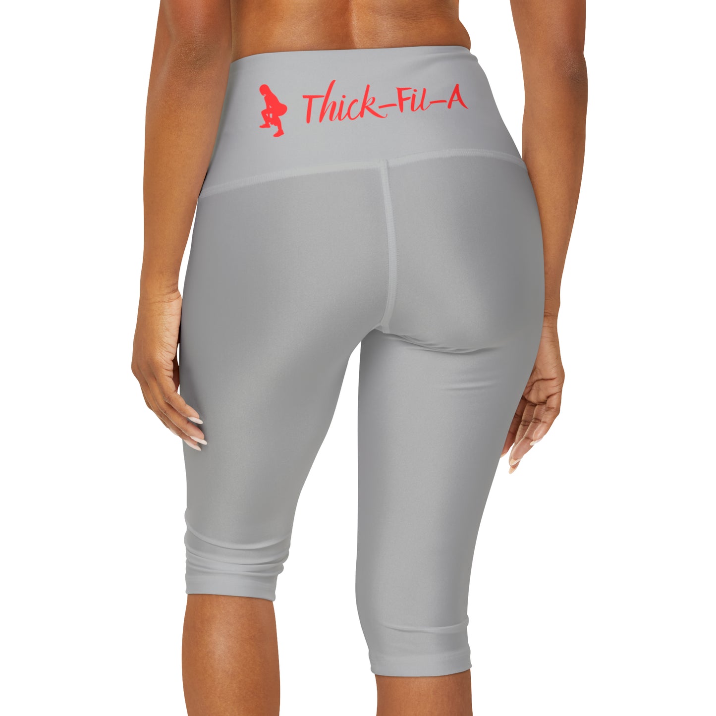 Thick-Fil-A Workout Gray Yoga Capri Leggings