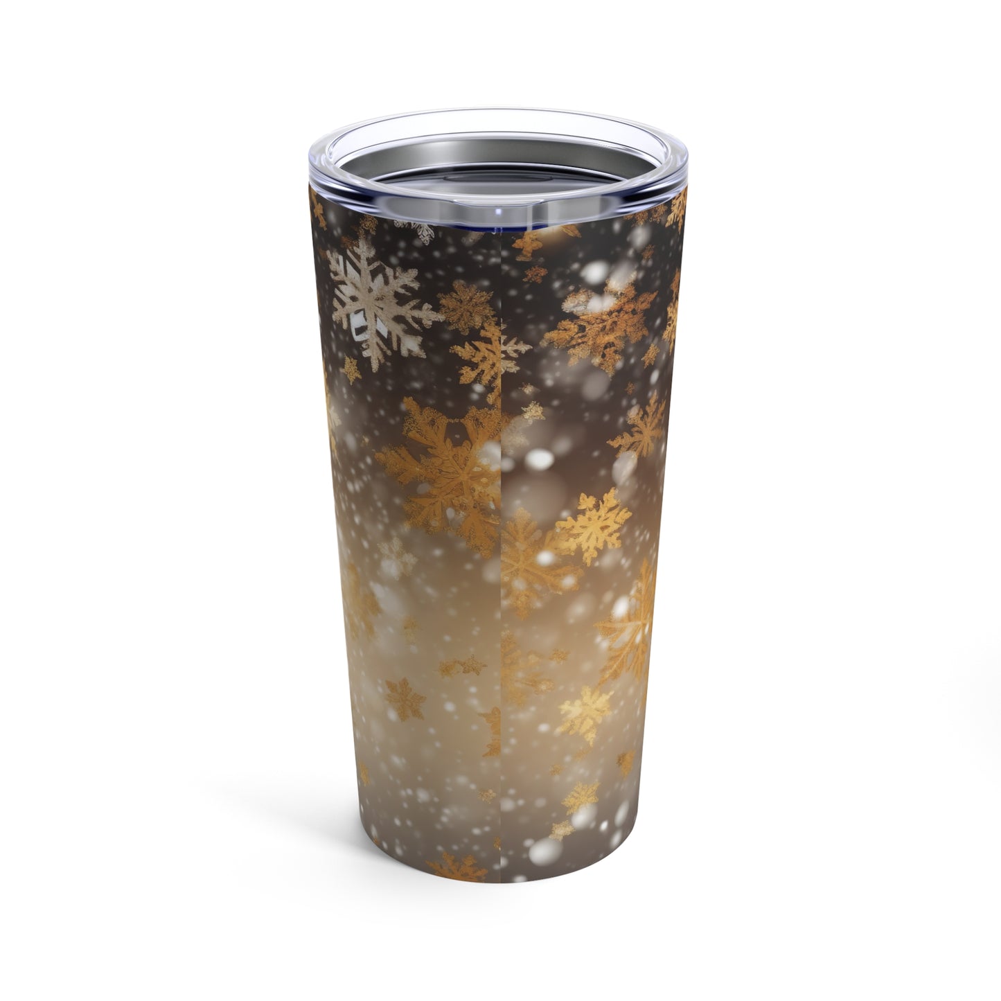 Gold Christmas Snow Flakes Tumbler 20oz