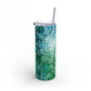 Emerald Green Snowflakes Maars Maker Skinny Matte Tumbler, 20oz