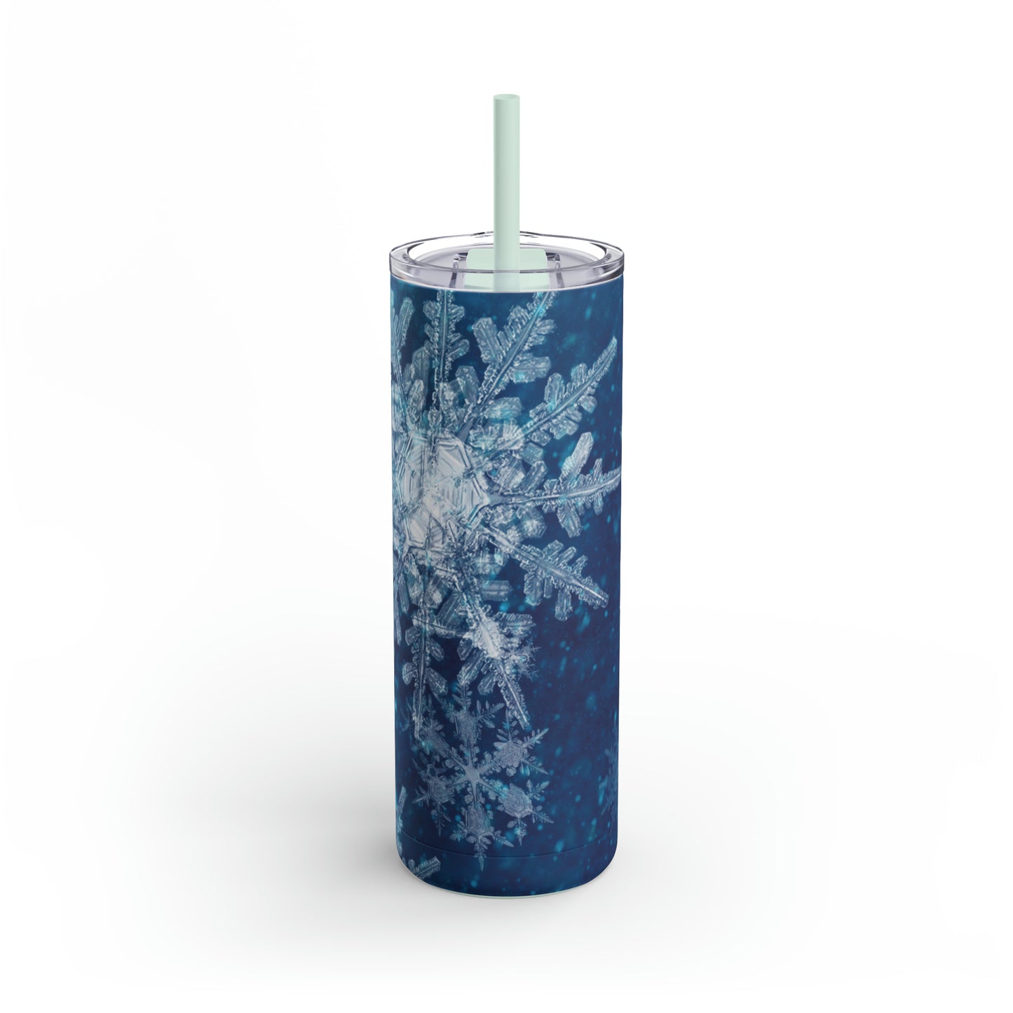 Midnight Sky Snowflakes Maars Maker Skinny Matte Tumbler, 20oz