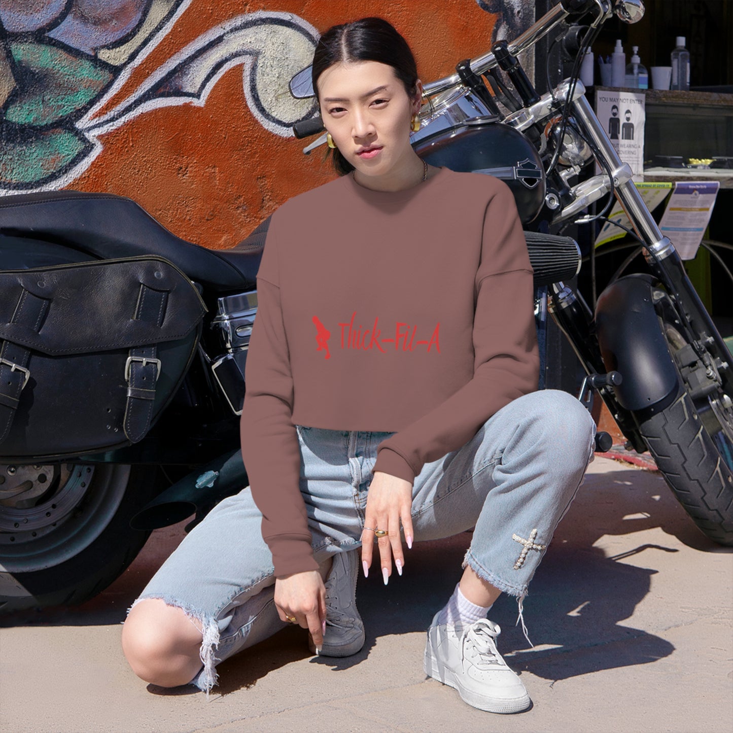 Thick-Fil-A Women's Cropped Sweatshirt