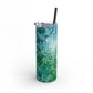Emerald Green Snowflakes Maars Maker Skinny Matte Tumbler, 20oz