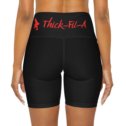 Thick-Fil-A Workout High Waisted Yoga Shorts