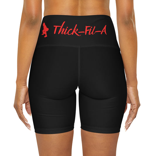 Thick-Fil-A Workout High Waisted Yoga Shorts