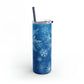 Sky Blue Snowflakes Maars Maker Skinny Matte Tumbler, 20oz