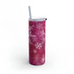Pink Flamingo Snowflakes Maars Maker Skinny Matte Tumbler, 20oz