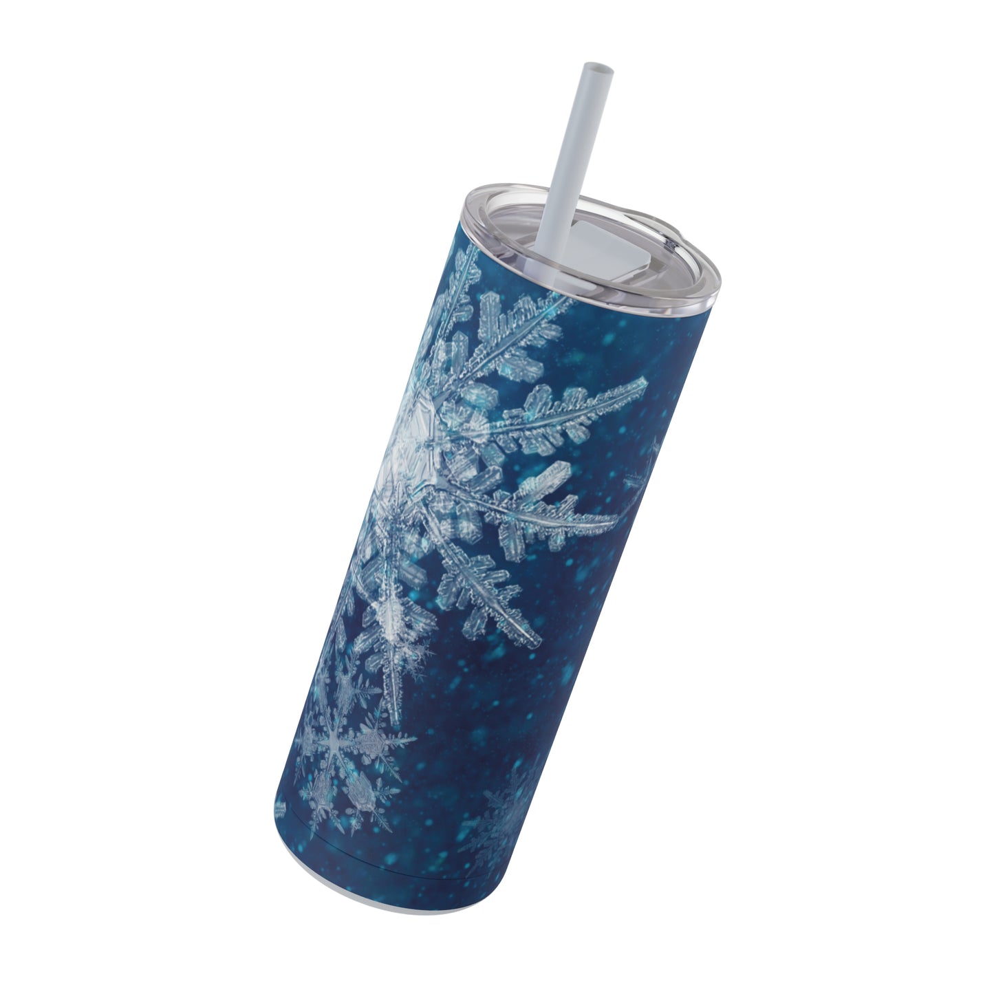 Midnight Sky Snowflakes Maars Maker Skinny Matte Tumbler, 20oz