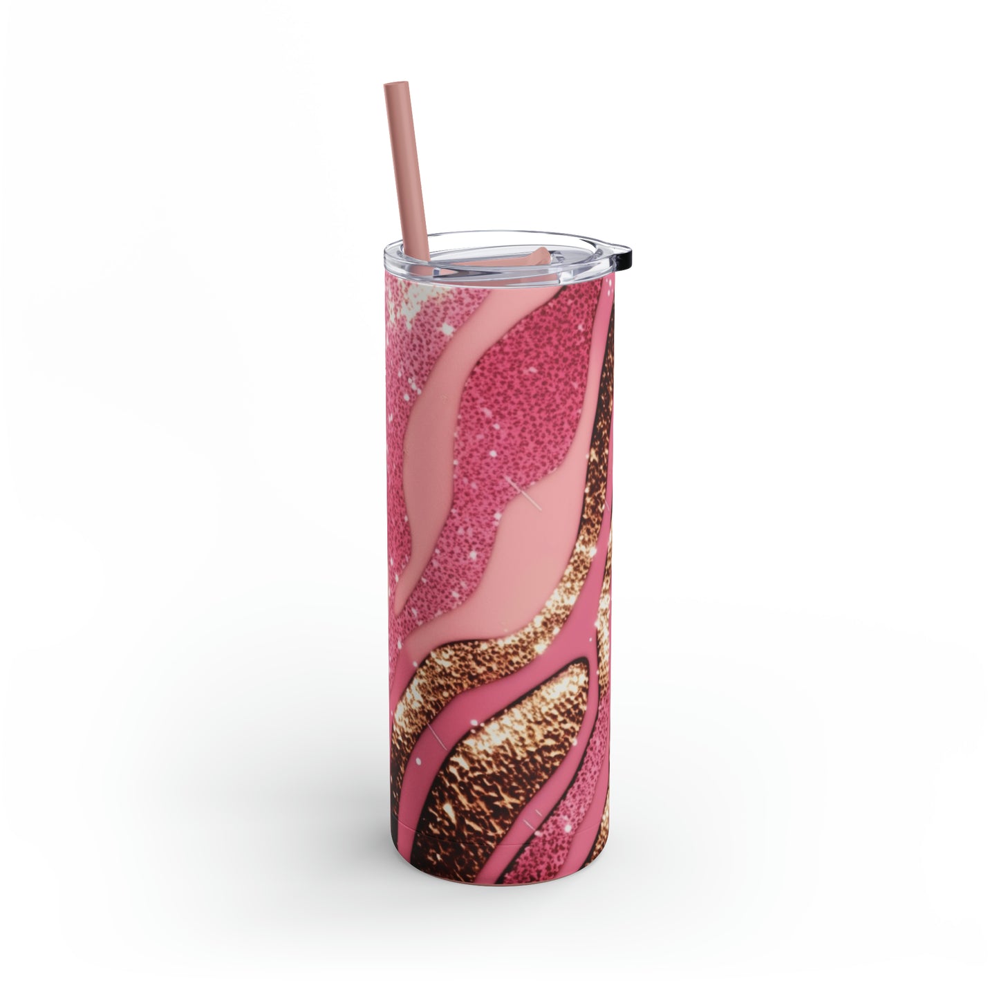 Glitter Pink Animal Maars Maker Skinny Matte Tumbler, 20oz