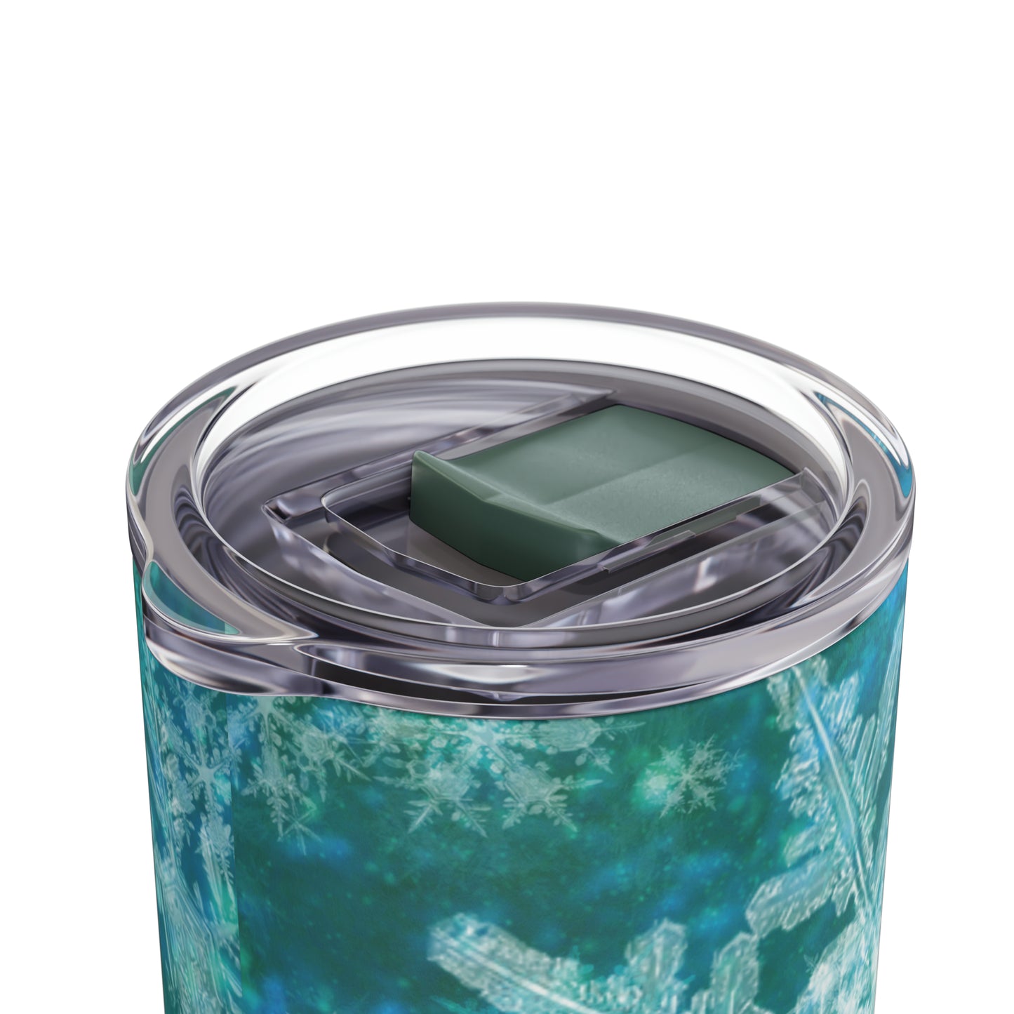 Emerald Green Snowflakes Maars Maker Skinny Matte Tumbler, 20oz