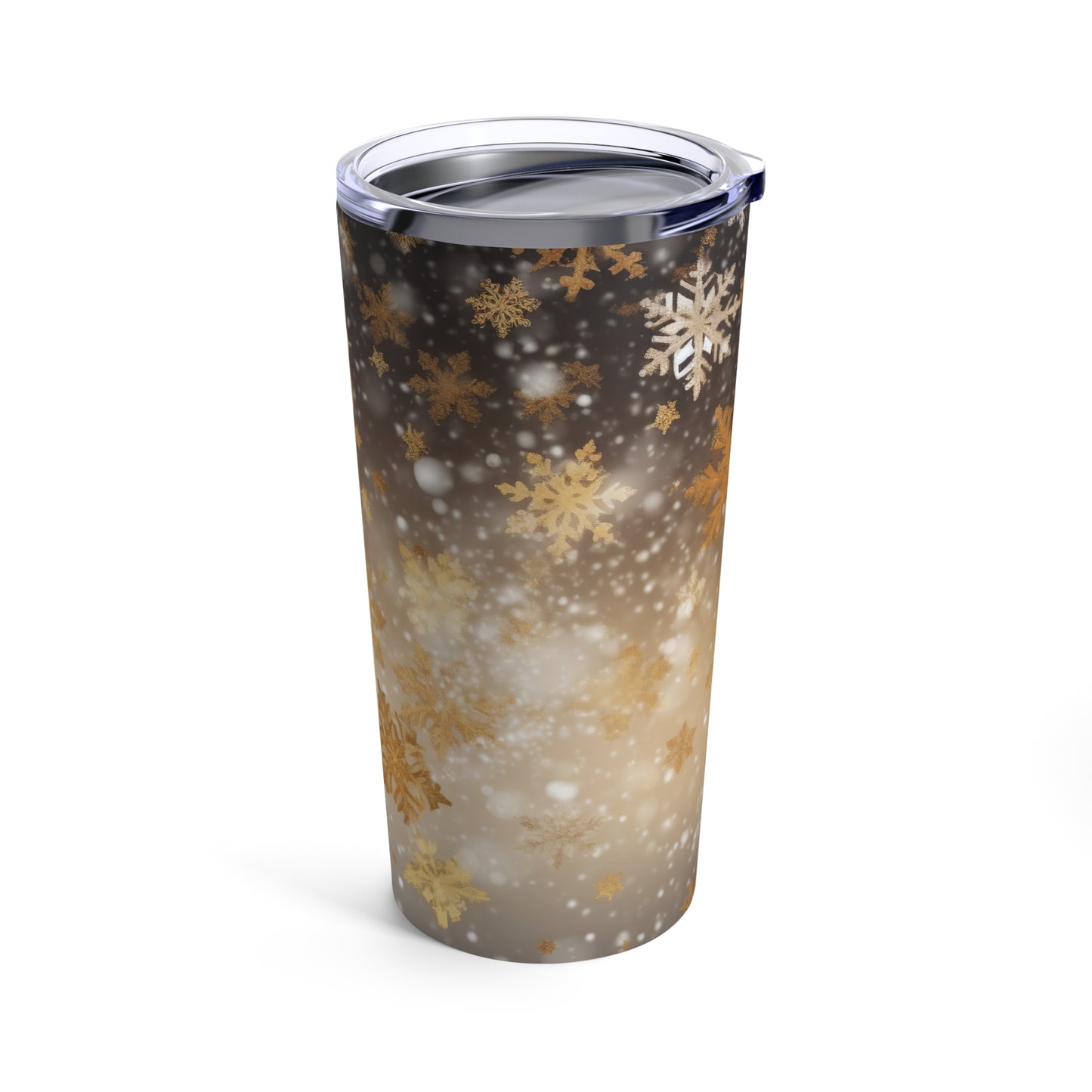 Gold Christmas Snow Flakes Tumbler 20oz