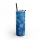 Sky Blue Snowflakes Maars Maker Skinny Matte Tumbler, 20oz