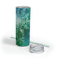 Emerald Green Snowflakes Maars Maker Skinny Matte Tumbler, 20oz