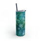 Emerald Green Snowflakes Maars Maker Skinny Matte Tumbler, 20oz