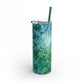 Emerald Green Snowflakes Maars Maker Skinny Matte Tumbler, 20oz