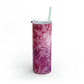 Pink Flamingo Snowflakes Maars Maker Skinny Matte Tumbler, 20oz