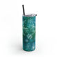 Emerald Green Snowflakes Maars Maker Skinny Matte Tumbler, 20oz