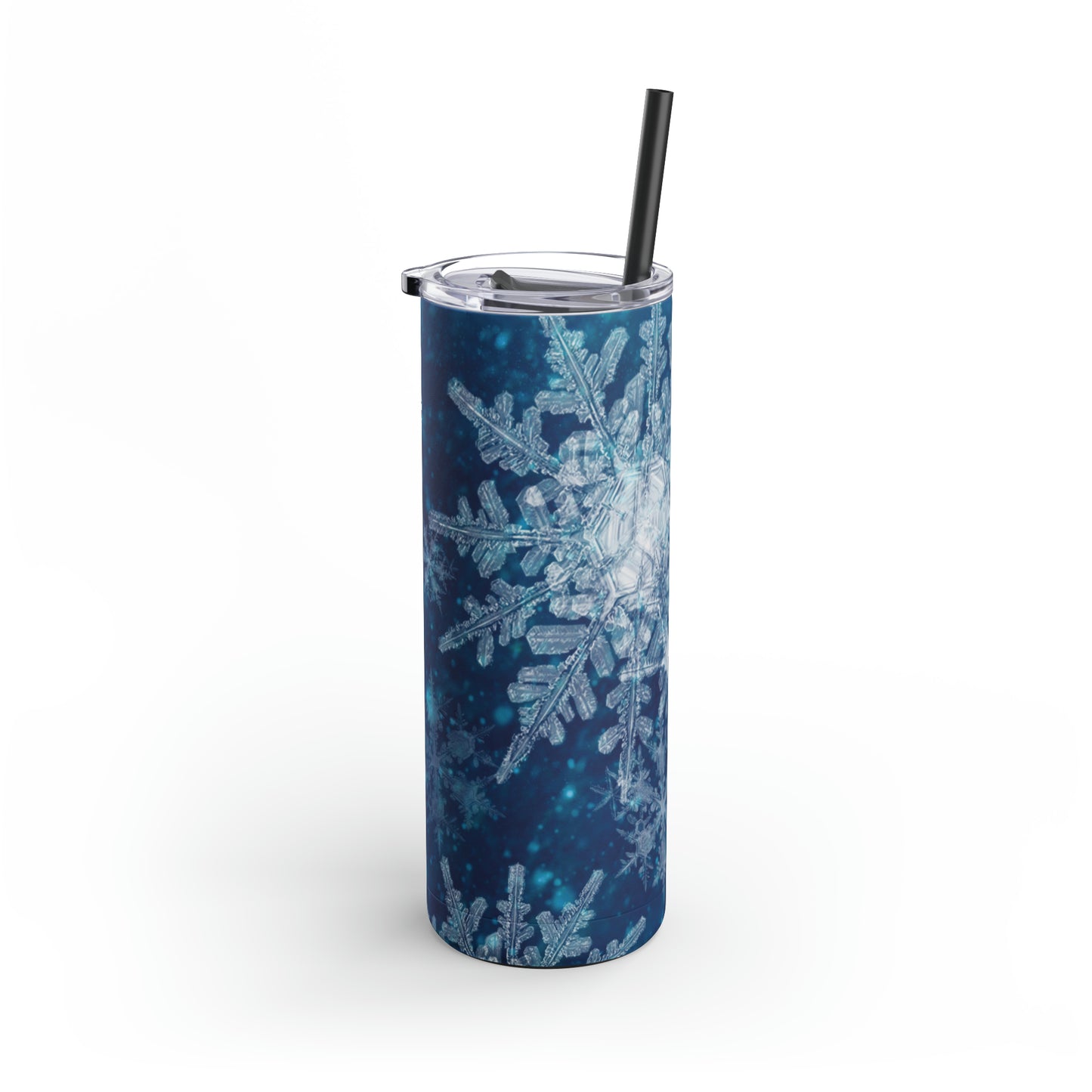 Midnight Sky Snowflakes Maars Maker Skinny Matte Tumbler, 20oz