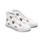 Black and Pink Hearts-Women's High Top Sneakers