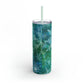 Emerald Green Snowflakes Maars Maker Skinny Matte Tumbler, 20oz