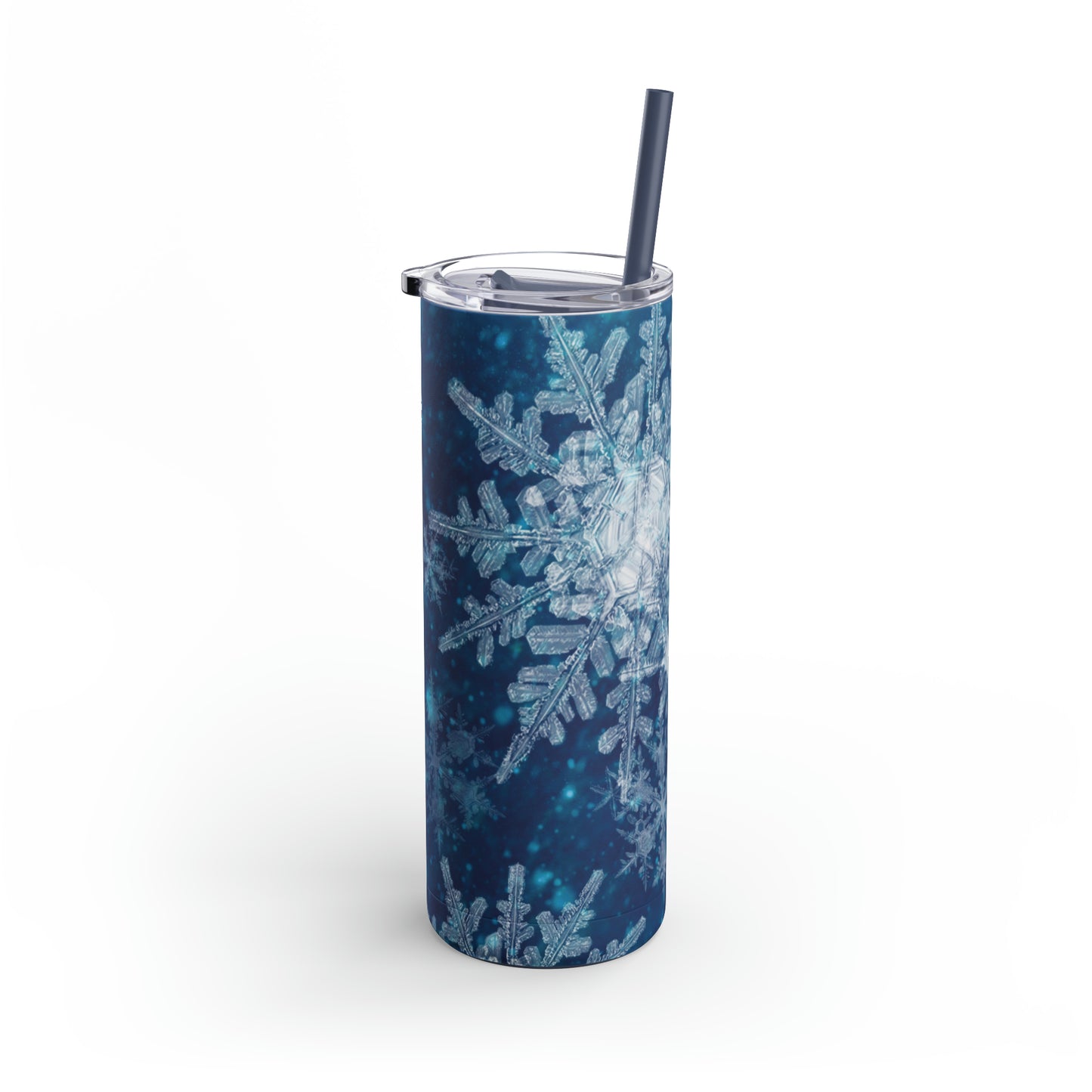 Midnight Sky Snowflakes Maars Maker Skinny Matte Tumbler, 20oz