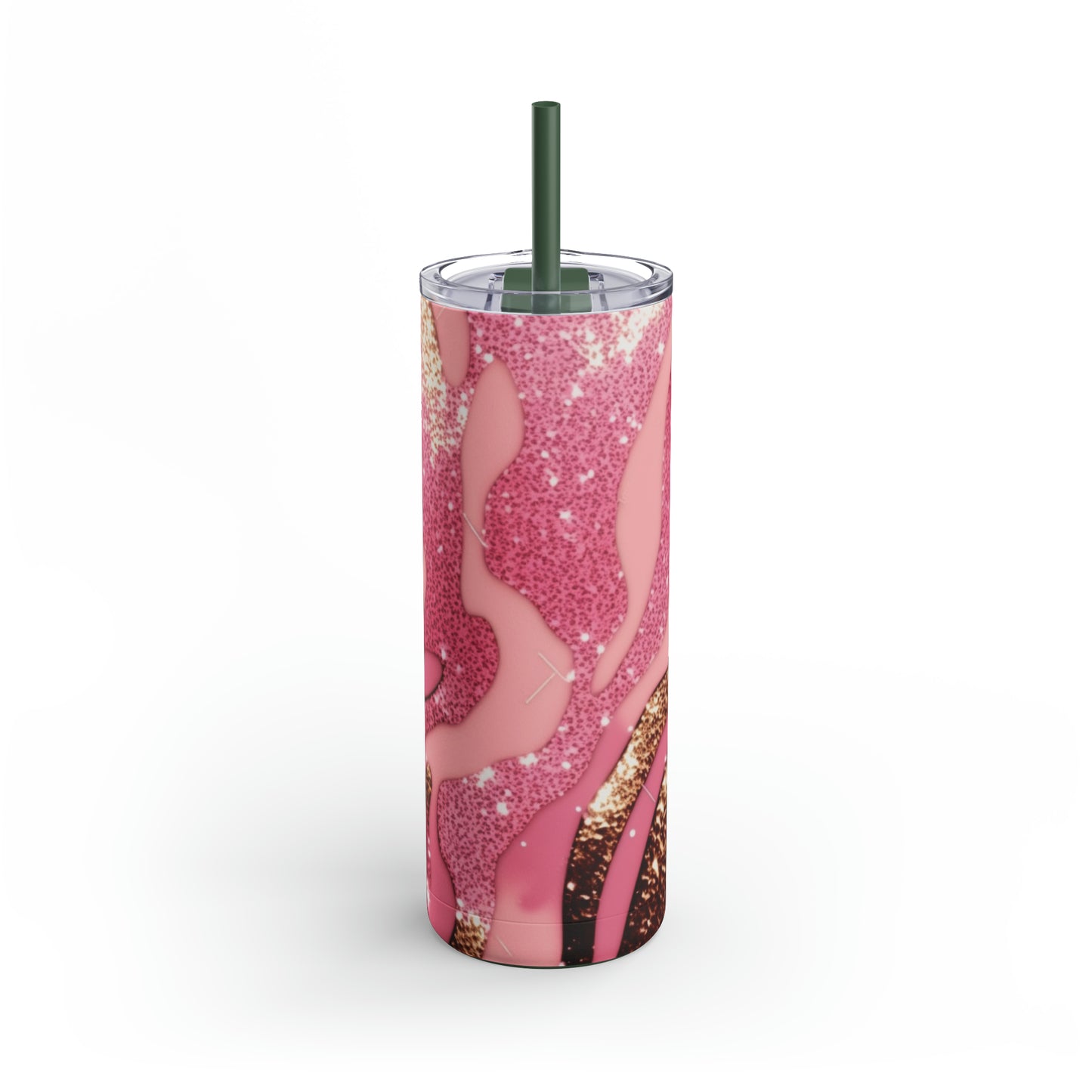 Glitter Pink Animal Maars Maker Skinny Matte Tumbler, 20oz