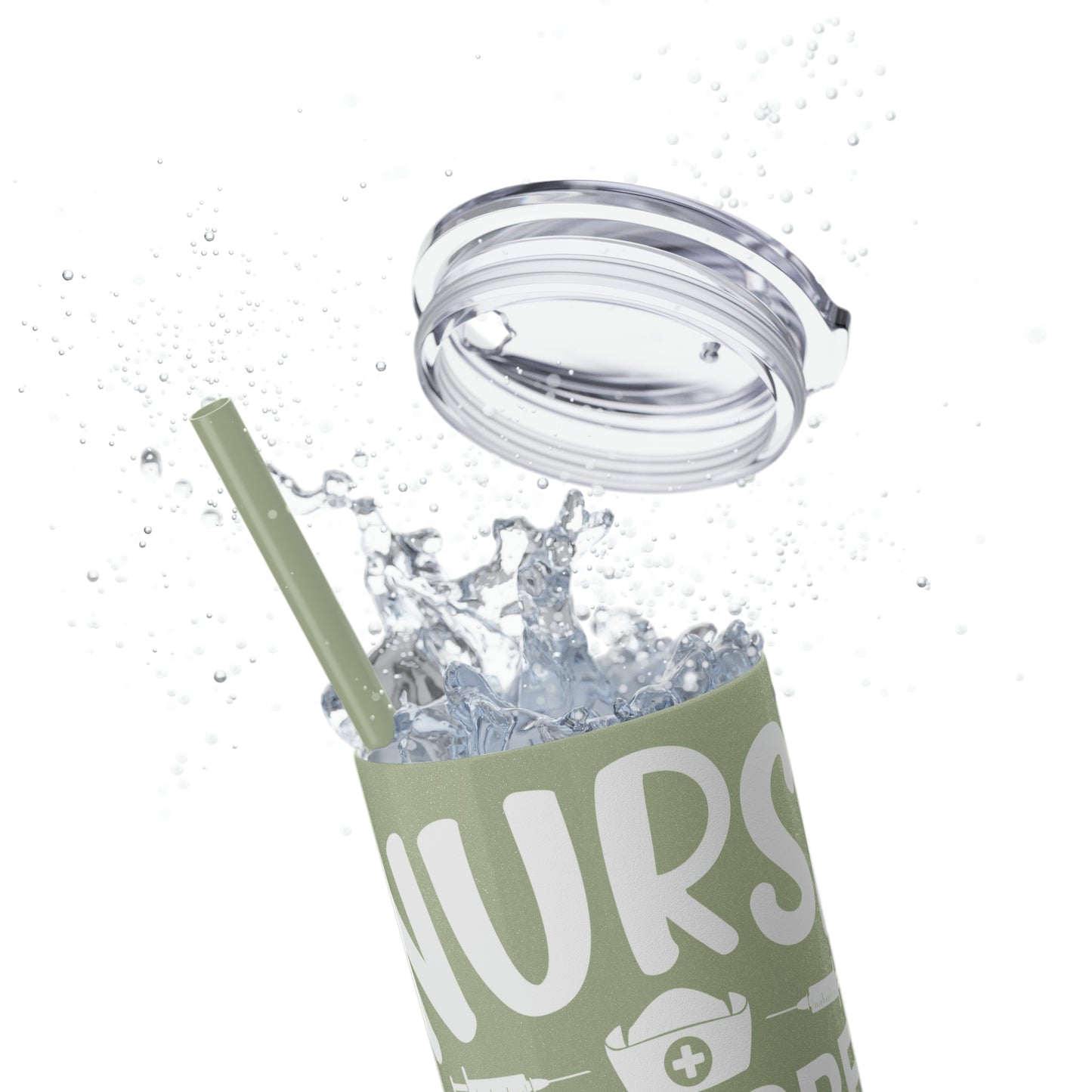 Nurse In Progress Loading Please Wait Skinny Tumbler with Straw, 20oz