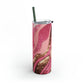 Glitter Pink Animal Maars Maker Skinny Matte Tumbler, 20oz