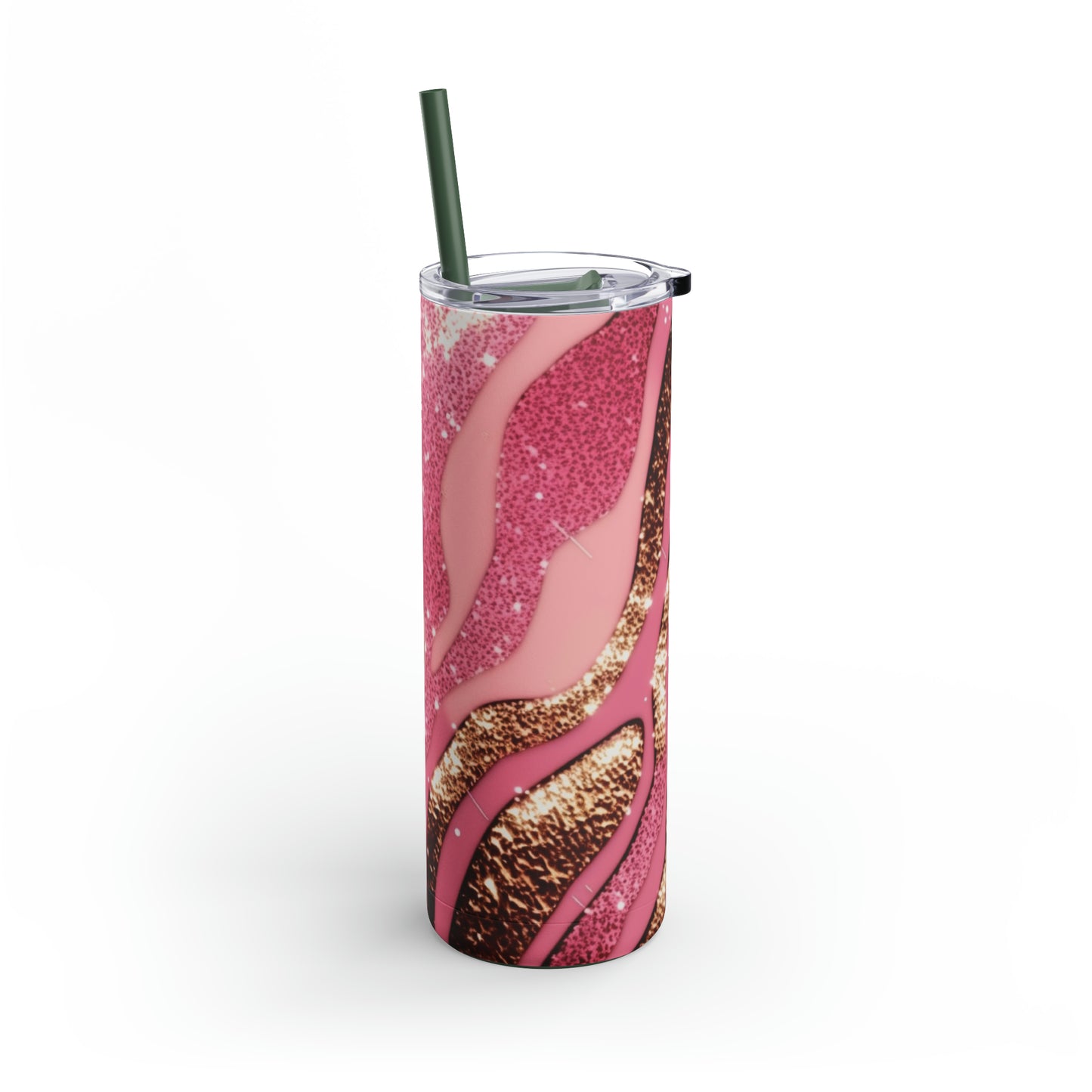 Glitter Pink Animal Maars Maker Skinny Matte Tumbler, 20oz