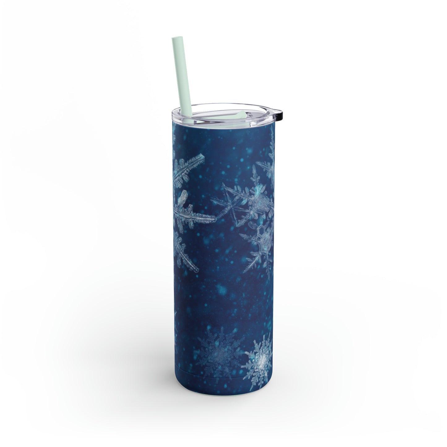 Midnight Sky Snowflakes Maars Maker Skinny Matte Tumbler, 20oz