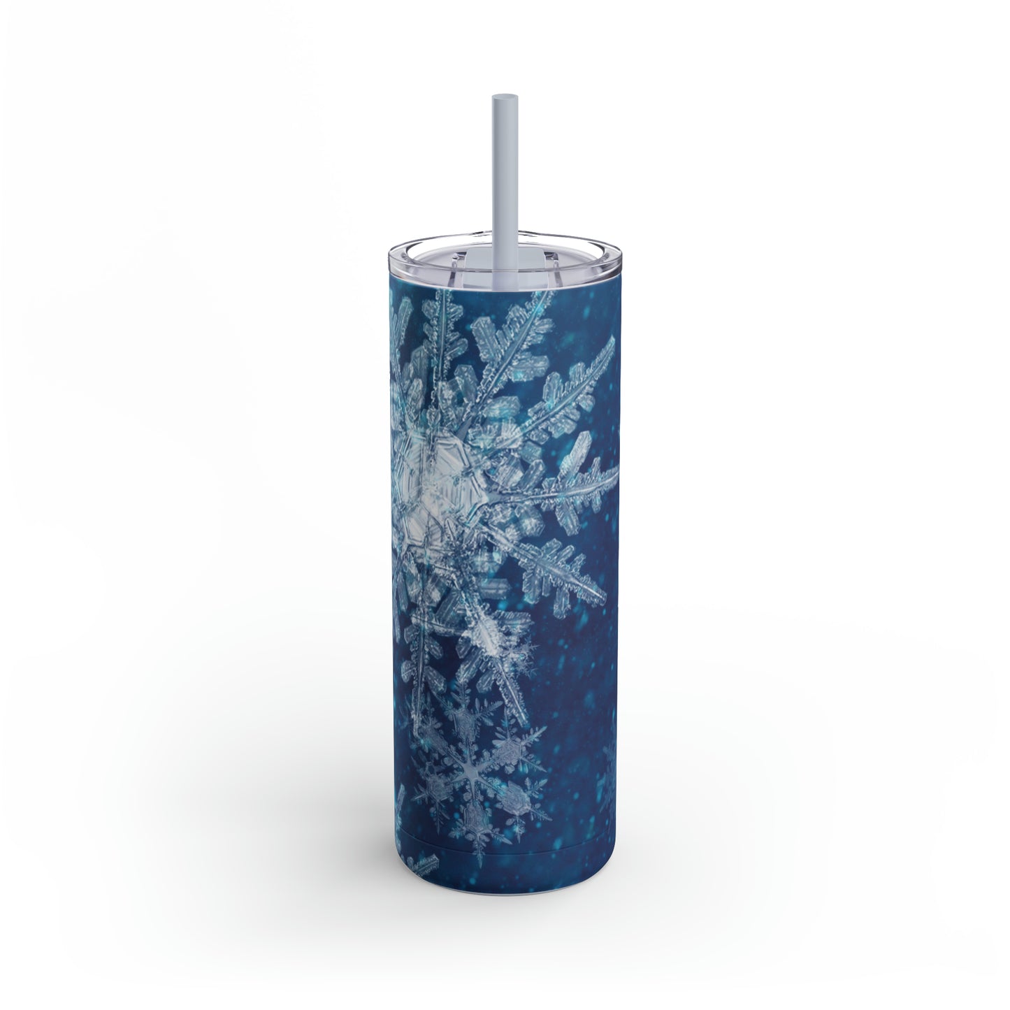 Midnight Sky Snowflakes Maars Maker Skinny Matte Tumbler, 20oz