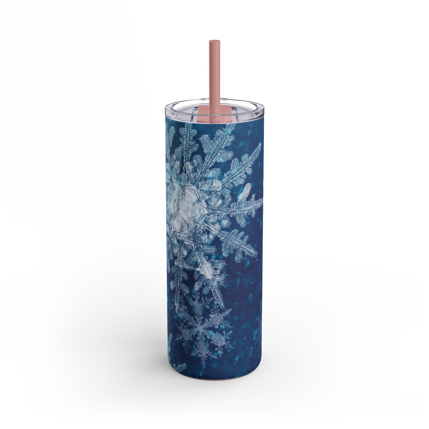 Midnight Sky Snowflakes Maars Maker Skinny Matte Tumbler, 20oz