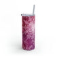 Pink Flamingo Snowflakes Maars Maker Skinny Matte Tumbler, 20oz
