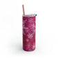 Pink Flamingo Snowflakes Maars Maker Skinny Matte Tumbler, 20oz