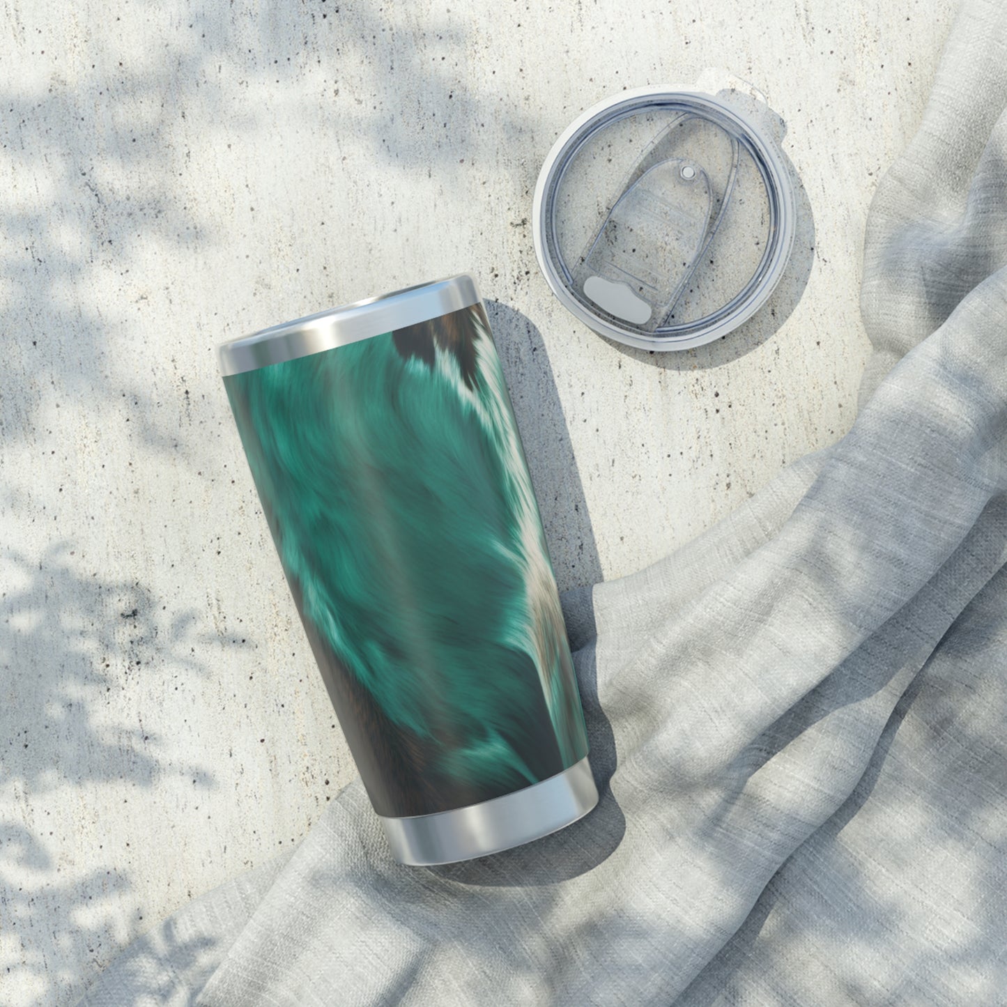 Cow Hide Teal Western Vagabond 20oz Tumbler