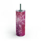 Pink Flamingo Snowflakes Maars Maker Skinny Matte Tumbler, 20oz