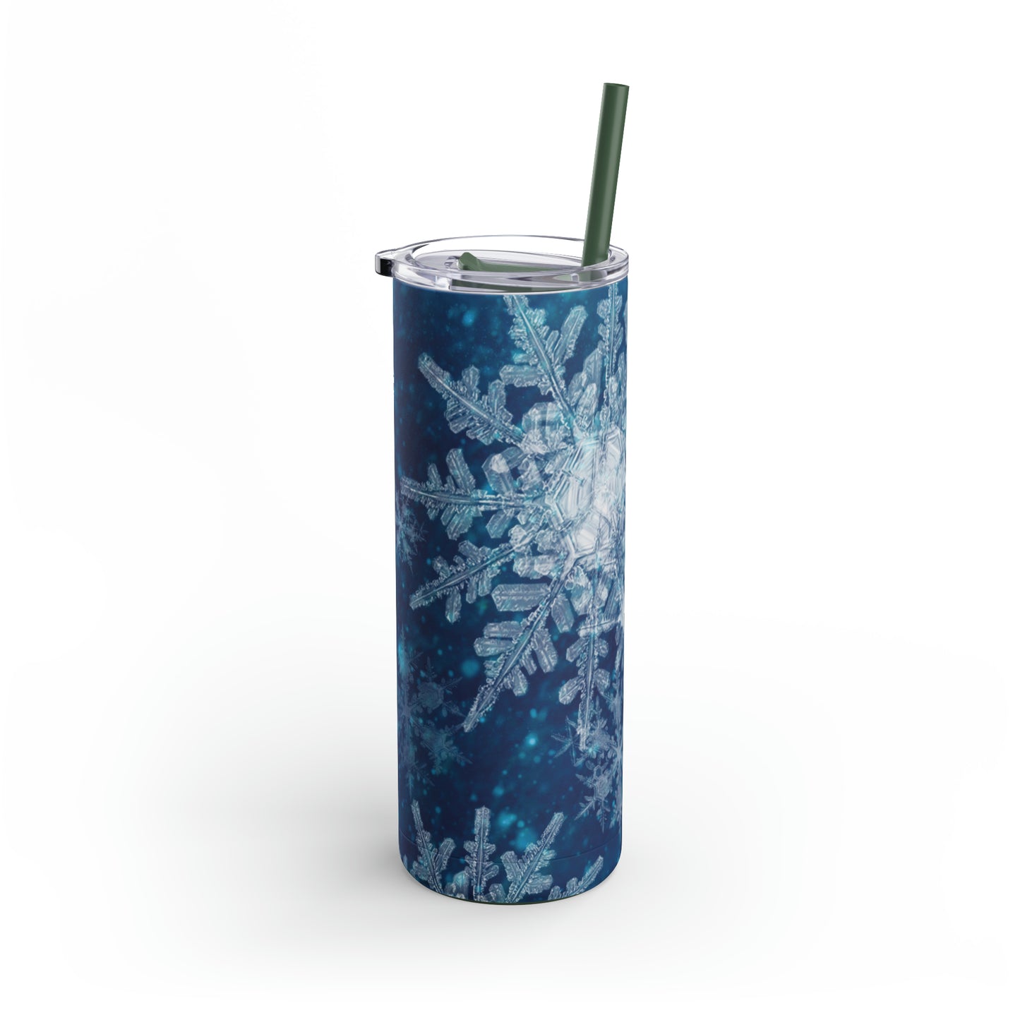 Midnight Sky Snowflakes Maars Maker Skinny Matte Tumbler, 20oz
