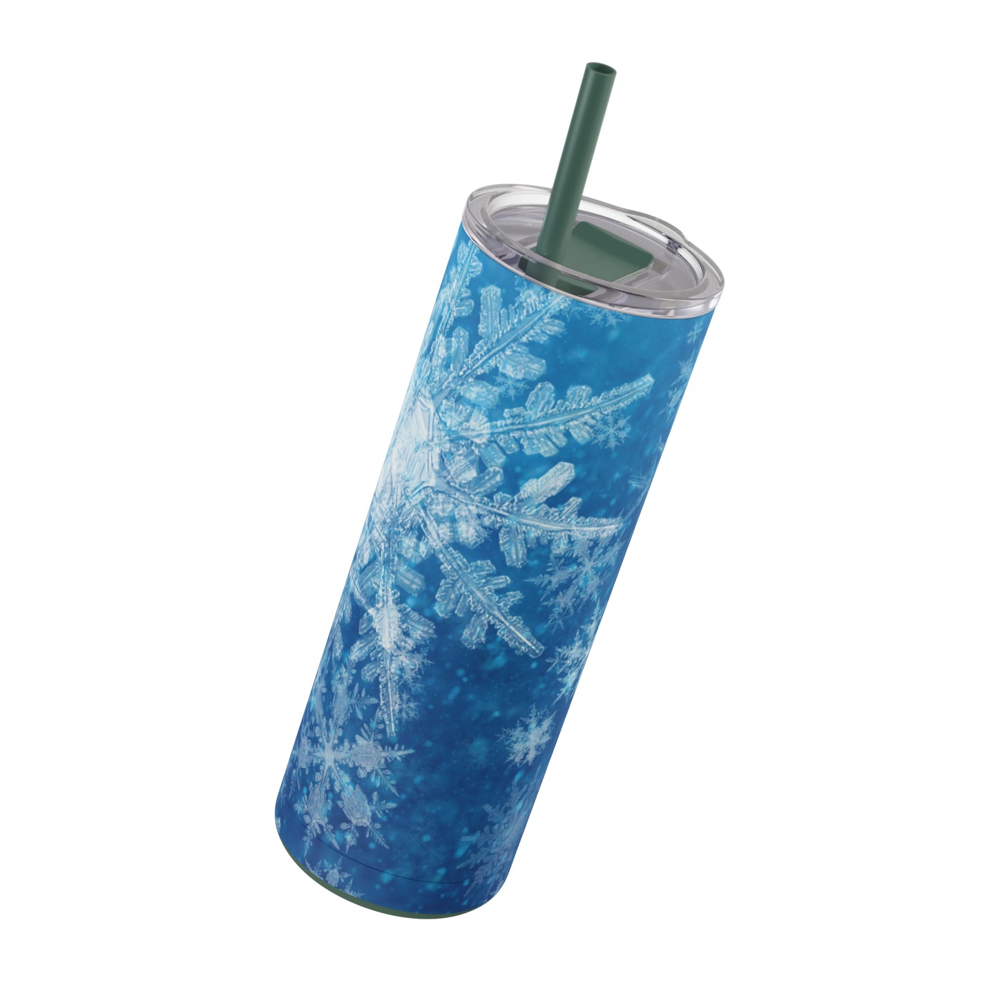 Sky Blue Snowflakes Maars Maker Skinny Matte Tumbler, 20oz