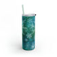 Emerald Green Snowflakes Maars Maker Skinny Matte Tumbler, 20oz