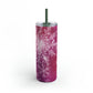 Pink Flamingo Snowflakes Maars Maker Skinny Matte Tumbler, 20oz