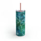 Emerald Green Snowflakes Maars Maker Skinny Matte Tumbler, 20oz