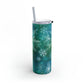 Emerald Green Snowflakes Maars Maker Skinny Matte Tumbler, 20oz