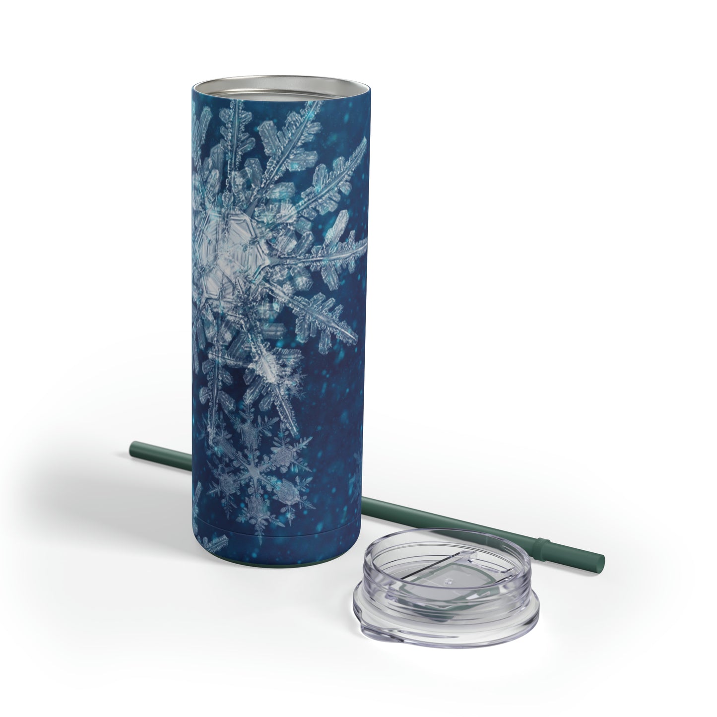 Midnight Sky Snowflakes Maars Maker Skinny Matte Tumbler, 20oz