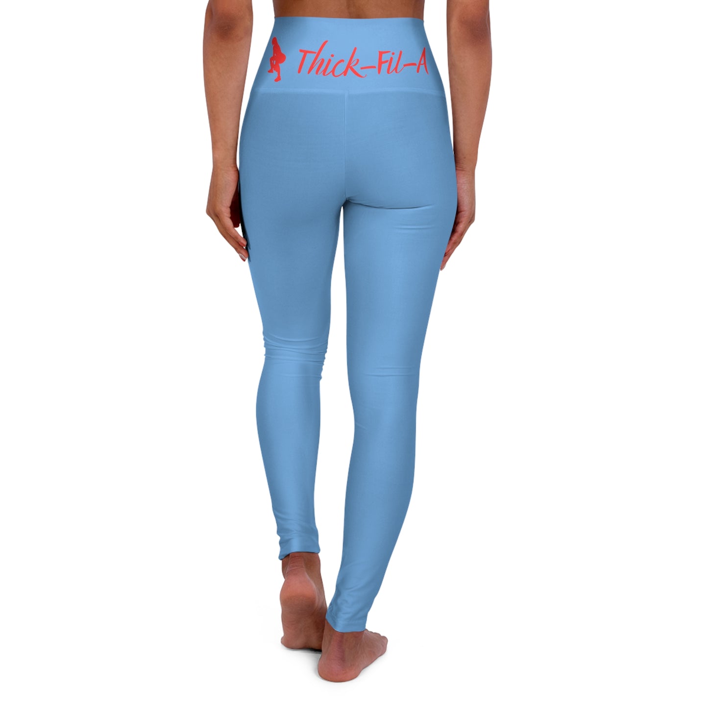 Thick-Fil-A Blue Workout Gym High Waisted Yoga Leggings