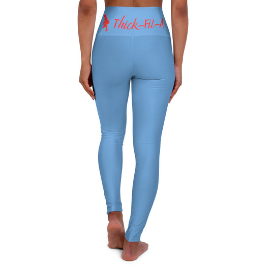 Thick-Fil-A Blue Workout Gym High Waisted Yoga Leggings