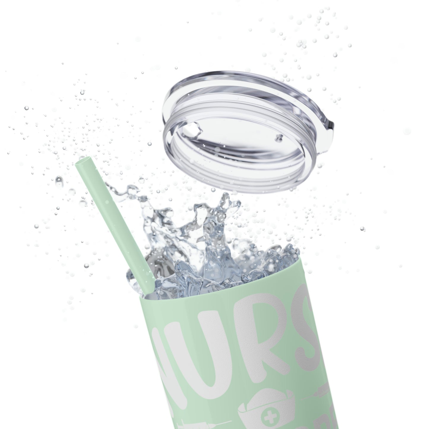 Nurse In Progress Loading Please Wait Skinny Tumbler with Straw, 20oz